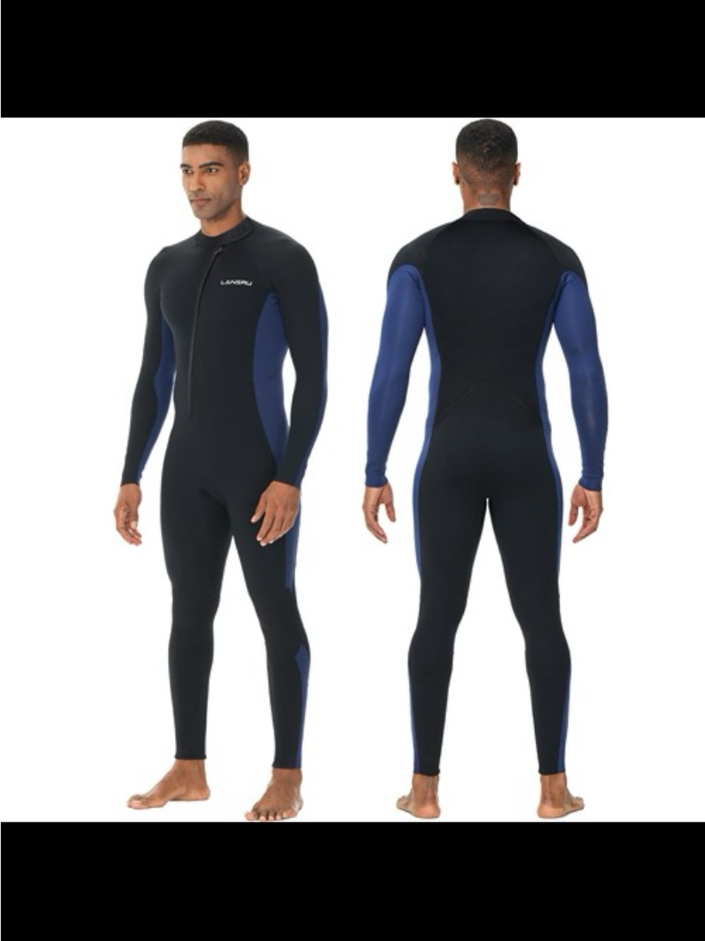 Lansru Mens Wetsuit 5/4mm Upgrade CR Neoprene  Ideal Thermal For Cold Water
